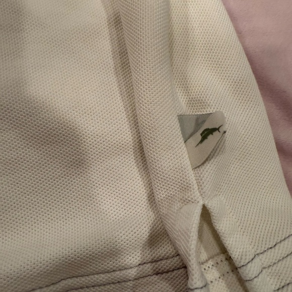 Tommy Bahama White Polo Shirt with Blue Logo - Picture 3 of 9